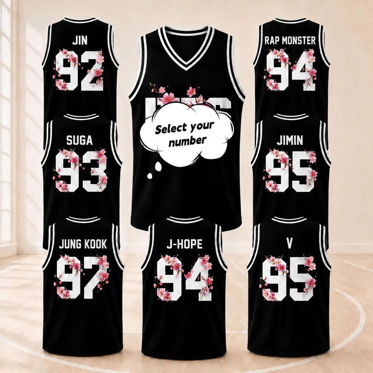 Unisex KPOP Idol 2026 Concert V-Neck Basketball Jersey, 97 95 94 93 92 Select Your Number, Athletic Tee Concert Outfit for Men and Women, Gift for Fans
