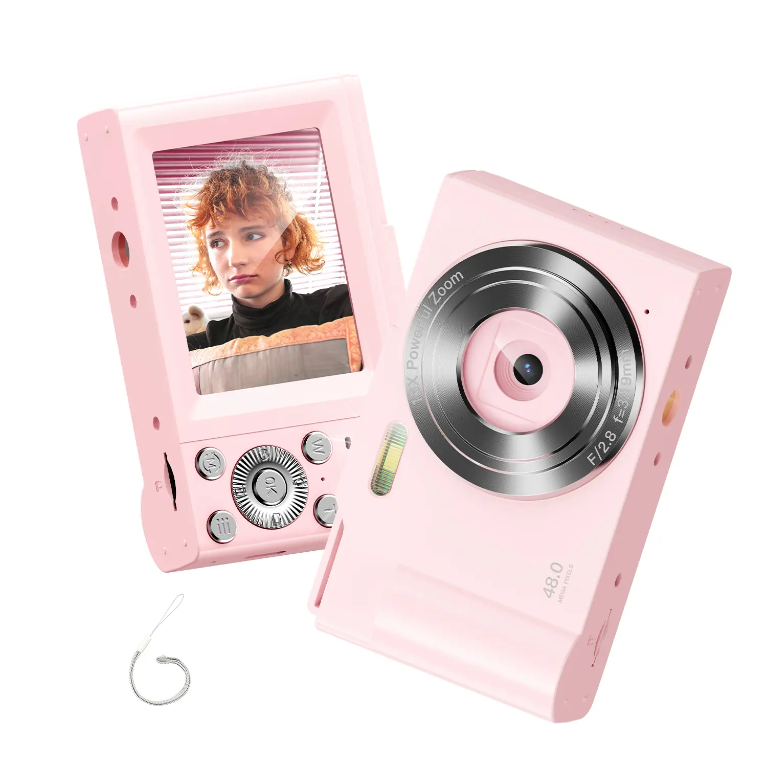 Compact Digital Camera with 16x Zoom & 64GB Card - FHD 1080P Camcorder, LCD Screen, USB Rechargeable 1000mAh Battery, Pink/Black - Perfect for Parties\Vlogging\Travel & Adult Novelty Gifts, Compact Camera Sleek Device, Durable Construction