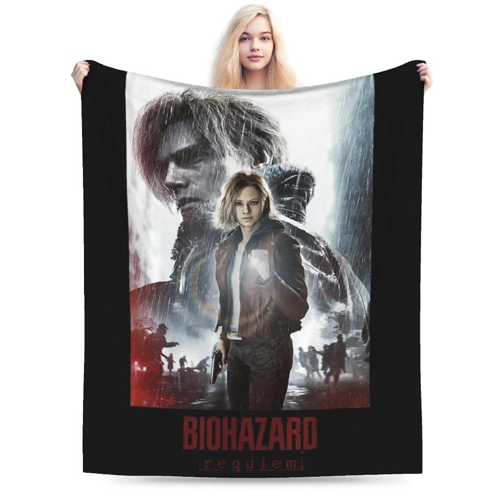 Residents Evils Leon S. Kennedy Throw Blanket Super Soft Pattern Blanket  For Living Room Camping Flannel Bedspread Bed Cover A multi-functional and beautiful blanket suitable for decoration, use and as a gift. Add some fun to your home