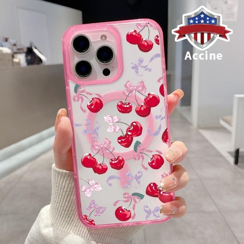 Magnetic Soft Case for iPhone 16 Pro Max 15 Plus 14 13 12 11 XS E XR Cherry - Bow Enchantment Pattern Shockproof ultra-thin Silicone Crystal Transparent Protective Cover Supports Wireless Charging Magnetic Soft Case for iPhone 16 Pro Max 15 Plus 14 13 12 11 XS E XR Cherry - Bow Enchantment Pattern Shockproof ultra-thin Silicone Crystal Transparent Protective Cover Supports Wireless Charging