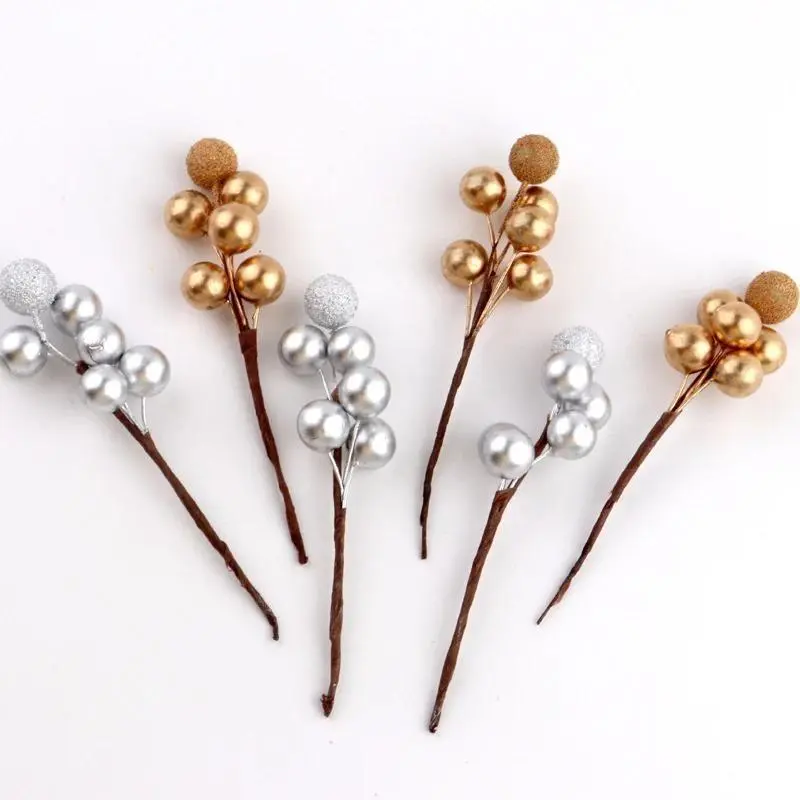 10/20pcs Berry Decorations Artificial Bayberry Berries Foam Balls Christmas Tree GiftBoxes Wedding Candy Boxes Bouquet Decorations