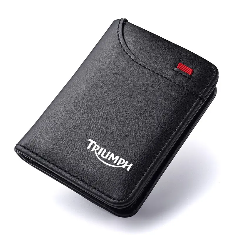 PU Leather Motorcycle Document Bag, ID Passport Card Wallet, Large Capacity Purse for Triumph Models, Durable and Stylish Design