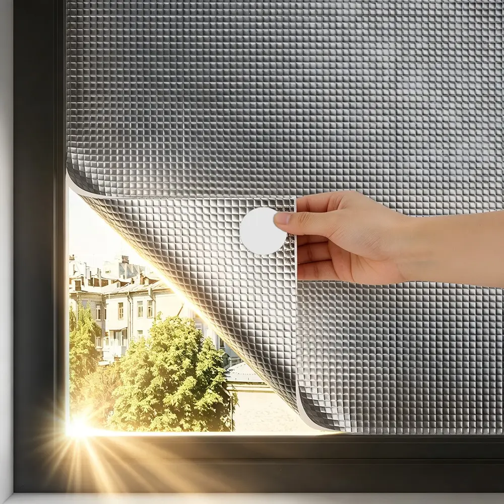 Window Insulation Film 3.5mm Thick Cuttable No Adhesive Sunscreen Thermal Barrier Winter Insulation Nanofilm Included