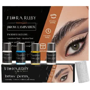 FLORA RUBY Eyebrow Lamination Kit Keratin Glue Long Lasting Eyebrow Perm Set Cold Perm for Eyebrows Natural Brows Styling Professional Eyebrow Lifting Product
