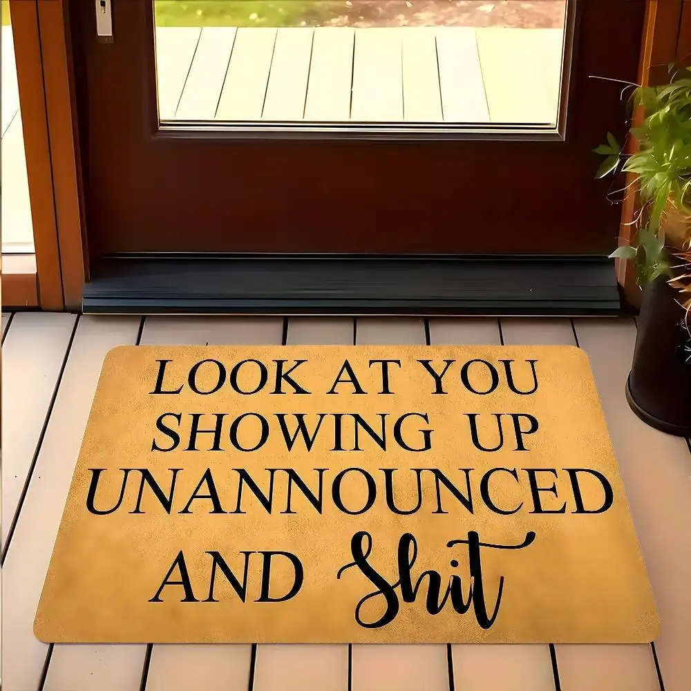 Funny Text Design Doormat - Durable, Humorous Quote, Non-Slip, Absorbent, Quick-Drying Soft Carpet - 24"(l)×16"(w), 24x16 inch, 32x20 inch, 36"(l)×24"(w) - Suitable for Indoor-Outdoor Entrance, Home Decor, Christmas Gift