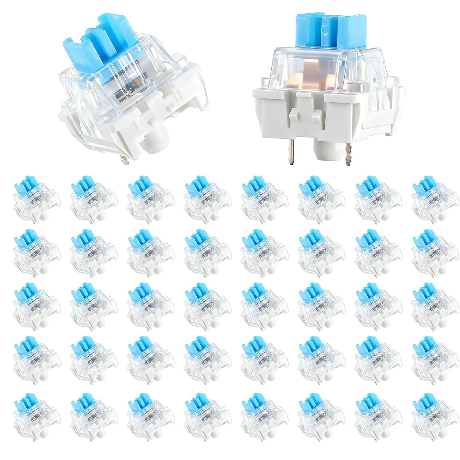 Keyboard Switches, 50 count 3 PIN Blue Keyboard Clicker   Mechanical Keyboards Switches for  Gaming Keyboards