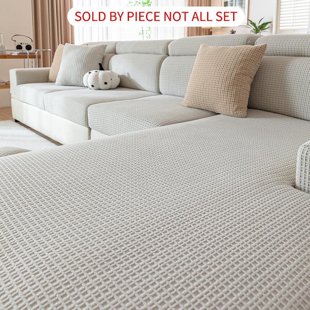 Solid Color Geometric Pattern Sofa Cover, 1 Count Non-slip Sofa Slipcover, Dustproof for Home Living Room, Home Decor, Sofa Couch Covers