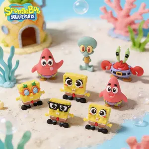 SpongeBob SquarePants Officially Licensed 3D Anime Character Figurine Decorative Cute Collectible Ornament for Room Office, Cute Cartoon Figurine, Collectible Figurines, Figurine Collectibles, Collectible PVC Figure