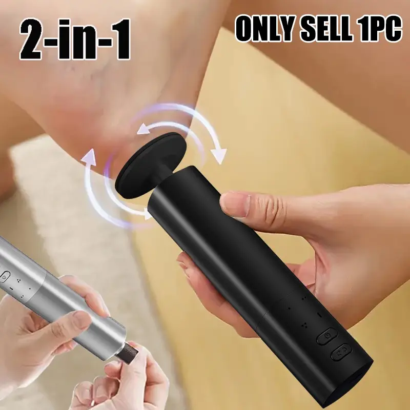 Electric foot file, featuring 60 replacement sanding sheets, a callus remover, a foot nail file and a compact, smooth portable pedicure set—ideal for home and travel use. Smooth pedicure stick, Cordless Pedicure Machine