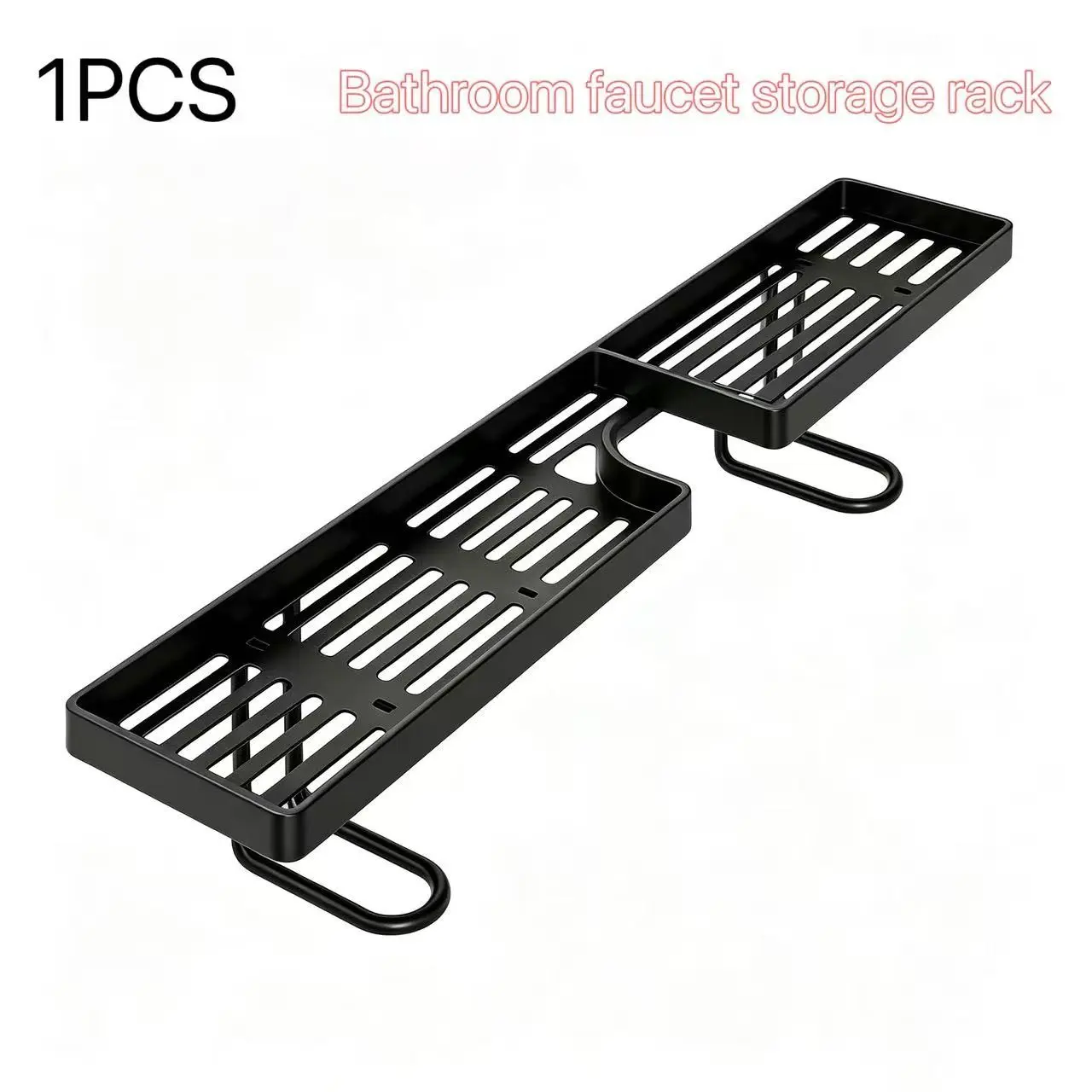 Wall-Mounted Bathroom Shelf, Metal Drainage Design, Large Capacity Storage Organizer, Bathroom Organizing Accessories, Space-Saving Solution for Toothbrushes & Beauty Products