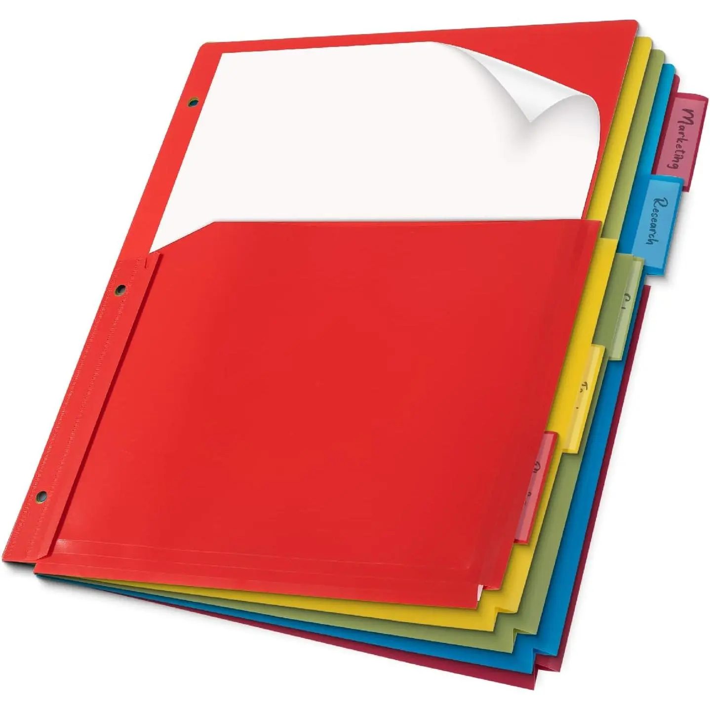 - Expanding Binder Dividers with Pockets and Tabs, 5 Tabs | Colorful Dividers for 3 Ring Binder with Pockets