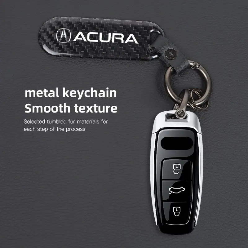 1Pcs Carbon Fiber Key Chain Car Key High Grade Keyring For Acura ADX RDX ZDX Integra NSX MDX TLX CDX ILX RLX TL RL