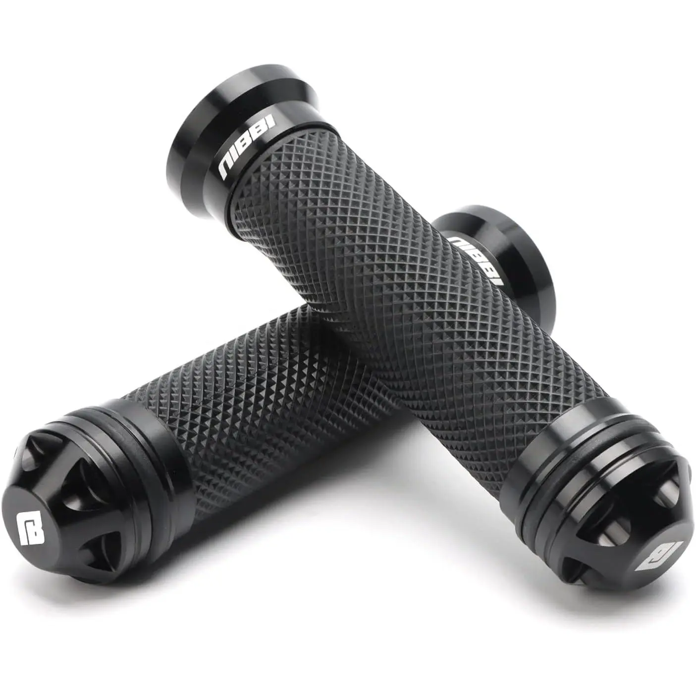 NIBBI Motorcycle Hand Grips, Racing CNC Aluminum & Soft Rubber Handlebar,7/8" Handle Grips for ATV GY6 Scooter