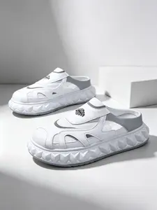 Summer Men's Colorblock Hollow Out Thick Sole Slip-On Sandals, Breathable Outdoor Shoes, Comfortable and Durable, Easy to Wear