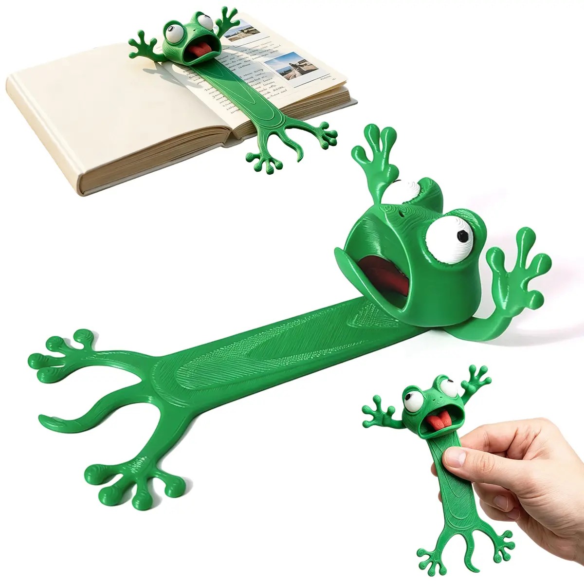3D Funny Frog Bookmark,Funny Cute Pretty Unique Bookmark for Creatived Gifts,Novelty Gift for Book Lovers, Birthday, Novel Readers