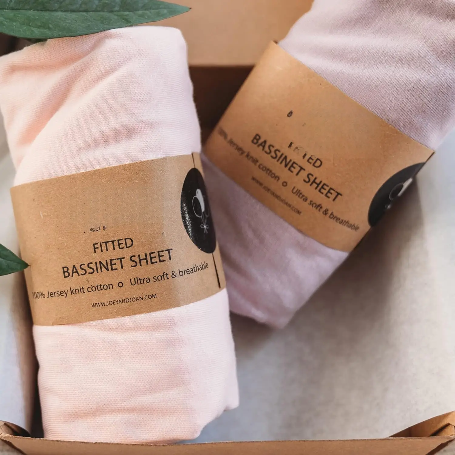 2-Pack Fitted Bedside Sleeper Bassinet Sheets (33x20in) - 100% Buttery Soft Cotton - All Seasons, Prop 65 Safe - Pale Pink + Lilac - Compatible with Maxi Cosi Iora, Koola Baby, Baby Joy, Angelbliss, Kidsclub, Fitted Sheet
