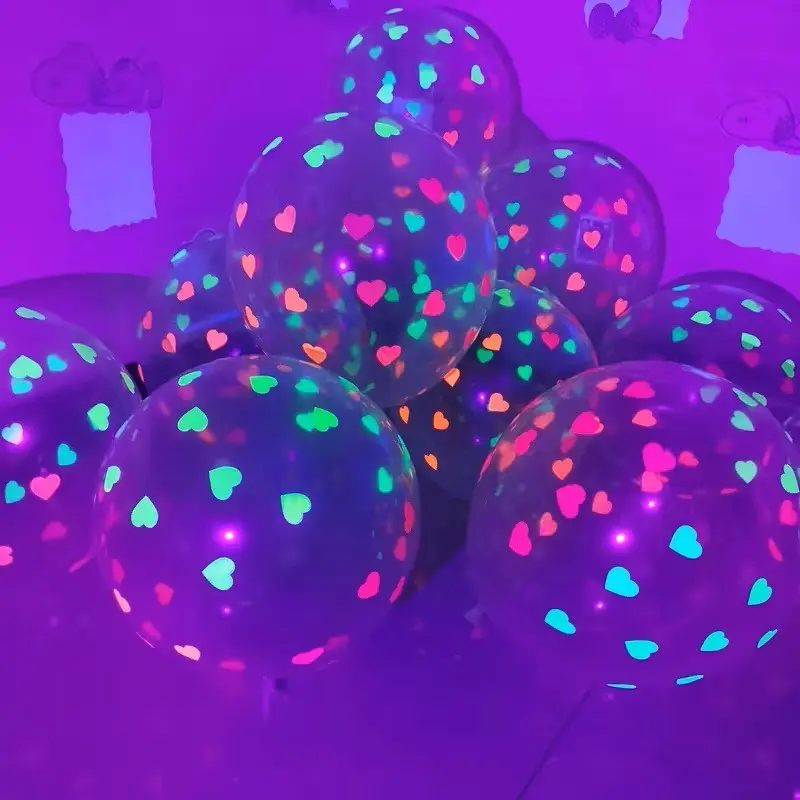 10 Neon Latex Balloons, 12 Inch Glow-In-Dark Balloons, Perfect for Fluorescent Birthday Parties, Neon Theme Parties, Indoor Outdoor Decor