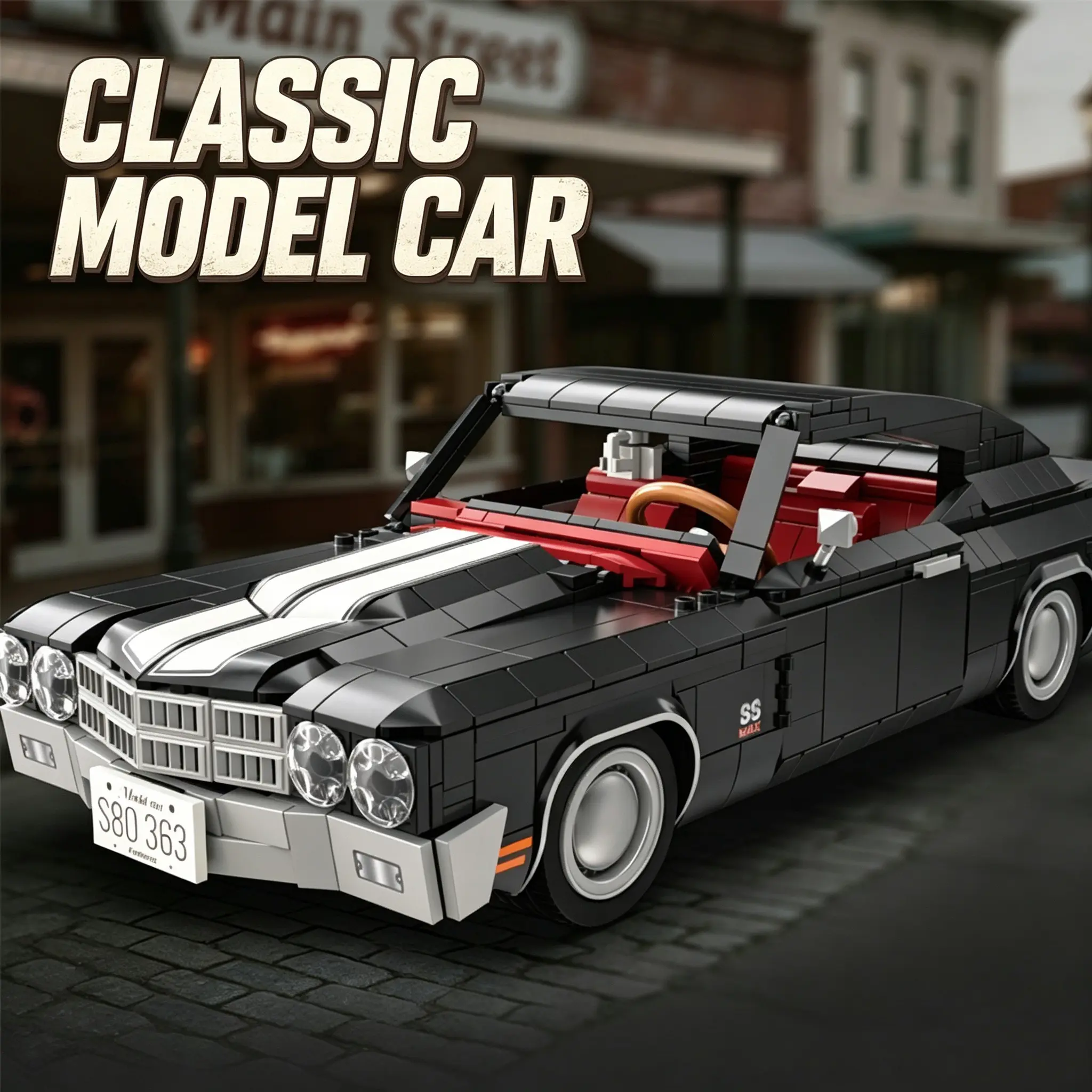 1038PCS Classic Model Car Building Blocks Assembly Toys Desktop Ornamens Small Particle Retro Muscle Car Bricks Ideal Gifts For Adult Kids Building Block Sets