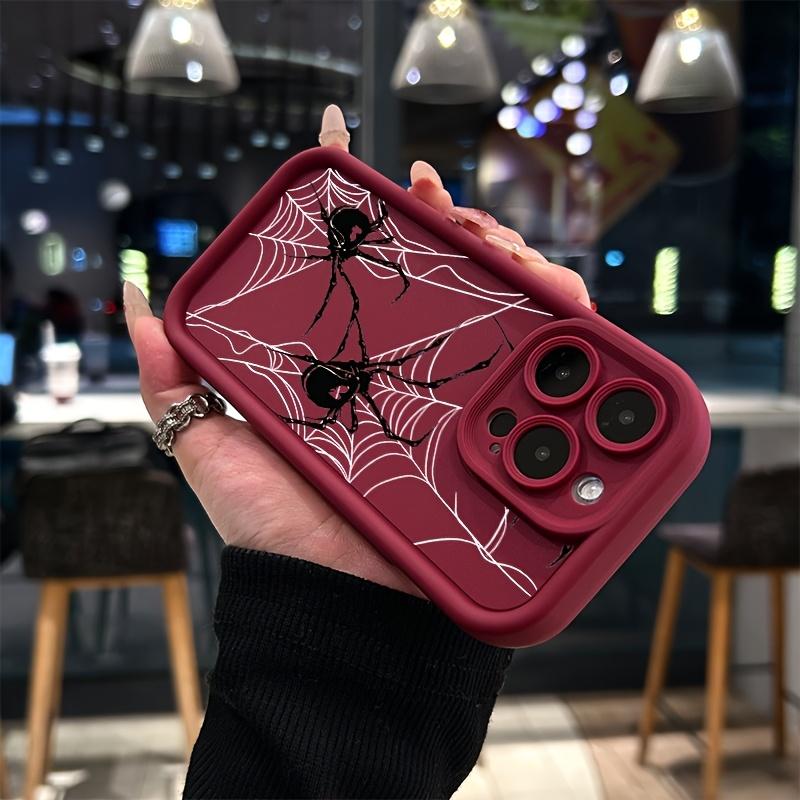 Comprehensive Drop-Resistant Phone Case with a Black Spider Design, Offering Camera Protection for Various iPhone Models Including iPhone 17 E Air Pro ProMax iPhone16 15 14 Plus 13 12 Mini 11 X XS XR
