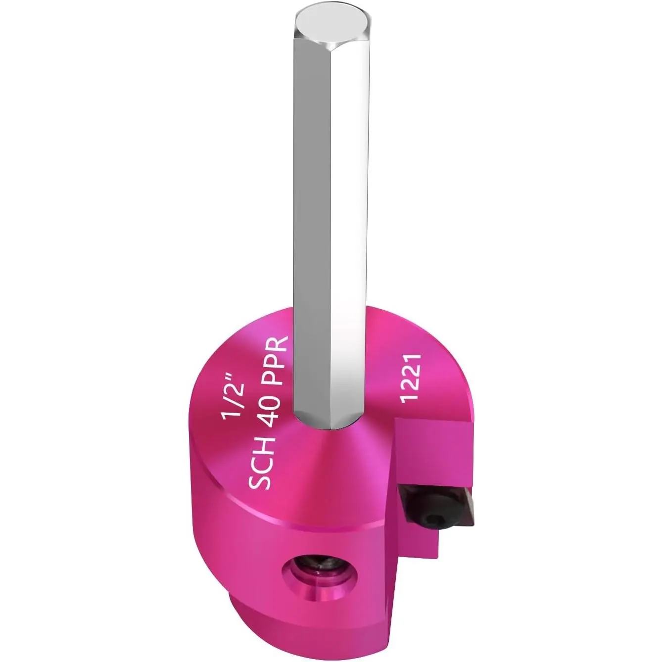 PVC Fitting Saver 1/2 Inch Head with 1/4 Inch Hex Shaft | Socket Saver Plastic Pipe Reamer Plumbing Tool for Sch.40 CPVC ABS Socket Hub Removal, Fits 1/2" Drills