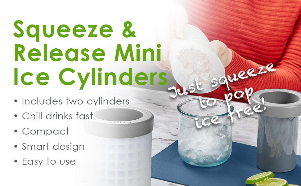 Mini Ice Cylinder- Squeeze & Release- Set of 2, 1000422, Gray