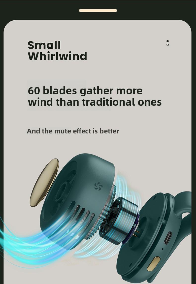 3-in-1 Rechargeable Neck Fan, Wearable Waist Fan, Handheld Fans, Suspended Collar Cooler & Phone Cooling Fan Blows Cold Air, Bladeless Silent Turbo Mini Fan Clip with 66min Fast Charge, Portable Travel Essential & Outdoor Accessory