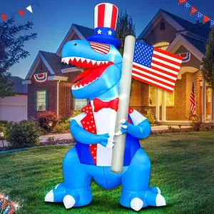 6FT Patriotic Independence Day 4th of July Inflatables Outdoor Decoration, Inflatable Dinosaur, Built in LED Lights Blow up Fourth of July Decor for Holiday Party Garden Yard Lawnfidget toys