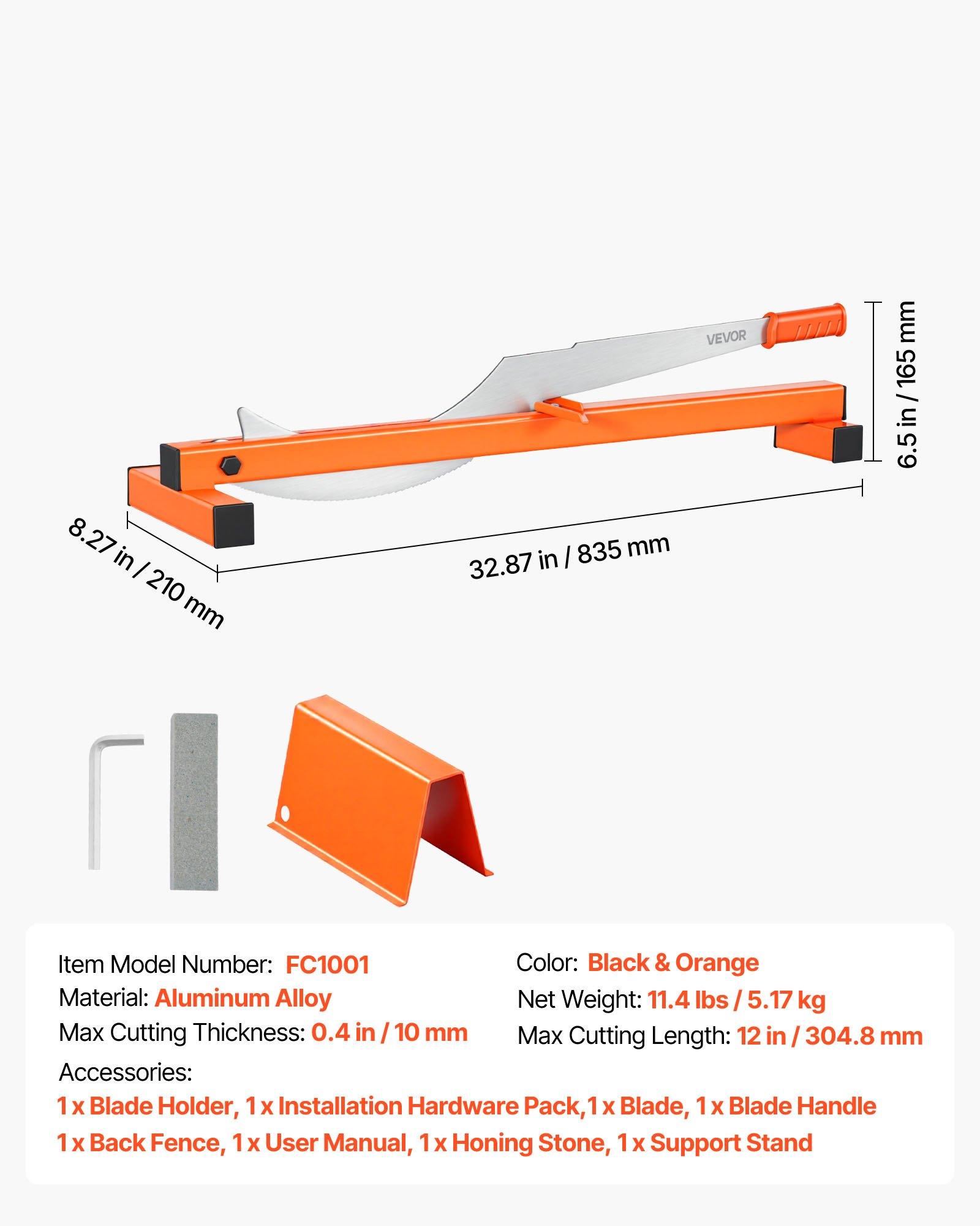 VEVOR 12 inch Vinyl Floor Cutter, 10mm Thick Laminate Flooring Cutter with Cutting Angle Guide, Rubber Handle, Honing Stone, D2 Steel Blade for Cutting Laminate, Vinyl, Home Renovation VEVOR 12 inch Vinyl Floor Cutter, 10mm Thick Laminate Flooring Cutter with Cutting Angle Guide, Rubber Handle, Honing Stone, D2 Steel Blade for Cutting Laminate, Vinyl, Home Renovation