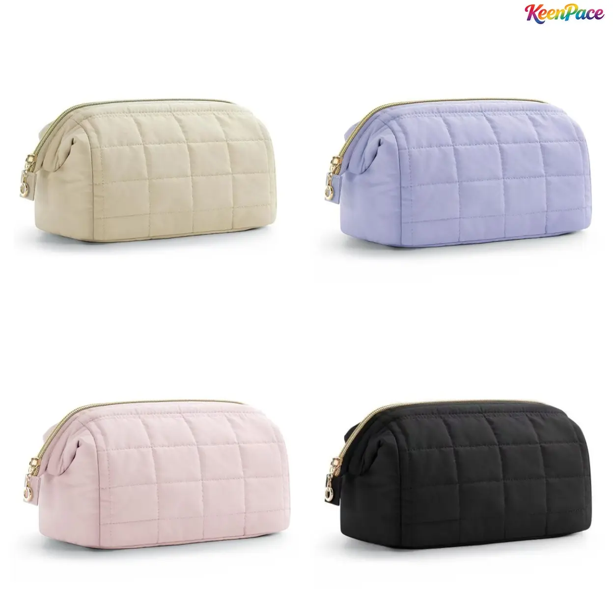 Aesthetic Cloud Shaped Quilted Cotton Makeup Bag, Viral Puffy Large Capacity Travel Cosmetic Pouch, Soft Waterproof Beauty Organizer For Skincare & Makeup, Trendy Girl Vacation Packing Essential For Summer Win Trips,summervibes