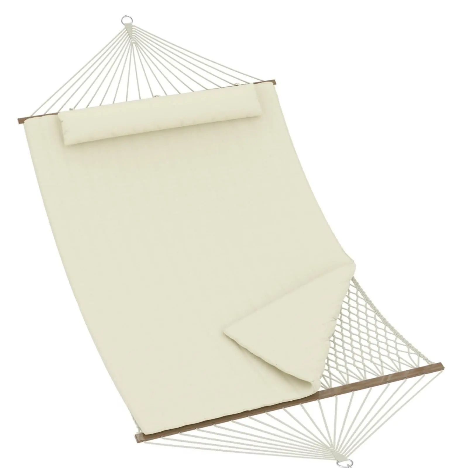 GARVEE Double Quilted 2-Person Outdoor Hammock with Quilted Fabric, Beige Camping Gear for Outdoor Relaxation, 2-Person Fit