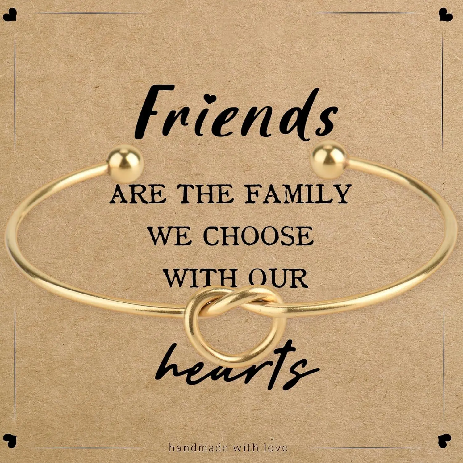 Friendship Gifts for Women, Love Knot Bracelet,   Birthday  | Adjustable Open Cuff, Meaningful Love Knot Detail, Symbol of Lasting Friendship & Connection