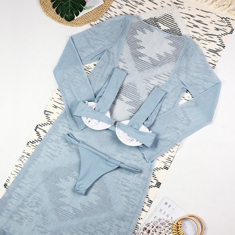 New three-piece bikini set, sexy two-piece women's swimwear, dedicated to bold, beautiful, and unstoppable beach beauties