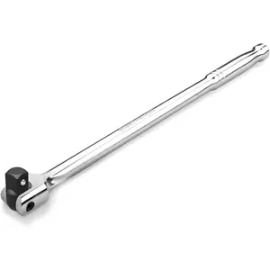 00339A 3/8-Inch-Drive Premium Breaker Bar, 12 Inches Long, Nut Breaker Bar, 180-Degree Flex Cr-Mo Head with Cr-V Steel Construction