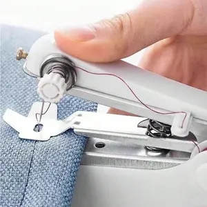1PC Mini Manual Sewing Machine – Portable & Creative White Sewing Tool for DIY, Travel, Daily Use. Great Gift for Beginners, Friends, Family & Sewing Lovers.