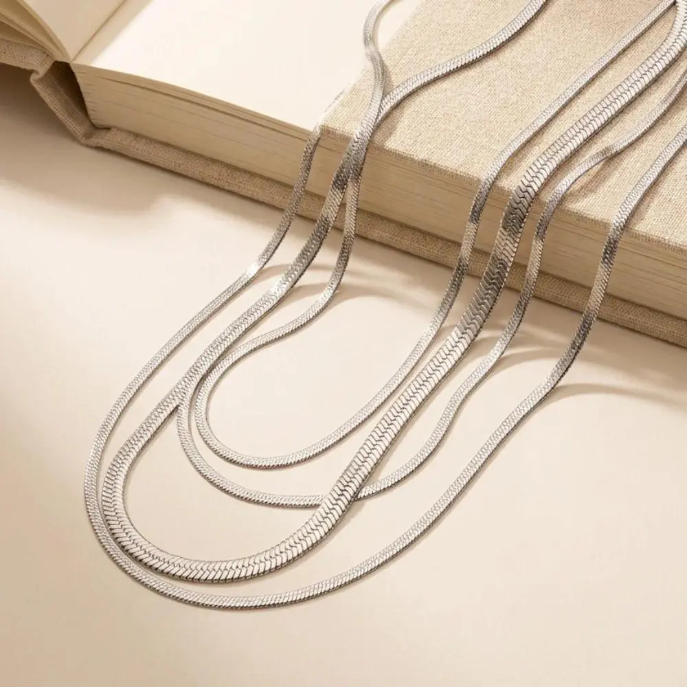 2mm 3mm 4mm 5mm Minimalist Snake Chain Necklace Choker Stainless Steel Herringbone Gold Color Jewelry For Women and Men