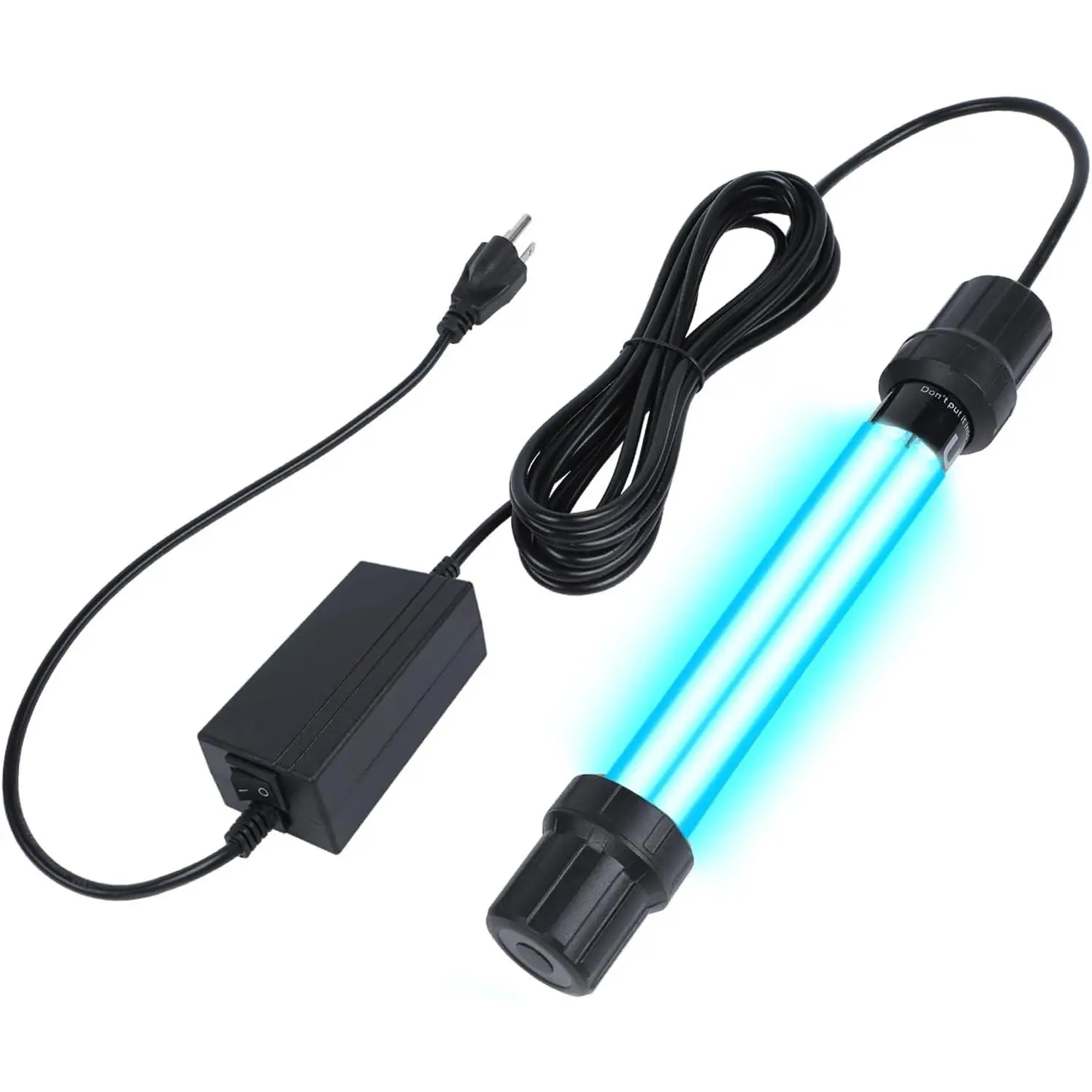 20W Ozone-Free UV-C Water Filter Lamp - Aquarium/Pool UV Sterilization Submersible Sterilizer with Quartz Glass, Weighted Block