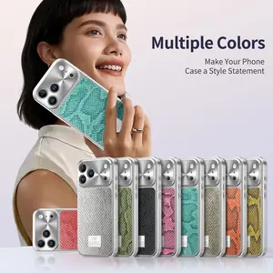 iPhone 17 Pro Max Magnetic Case, Python Skin Texture, Full Coverage, Hard PC Back Soft Edges, Shockproof, Compatible with iPhone 16 15 Pro
