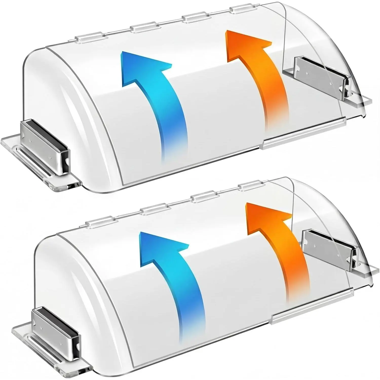 2-Pack AC Air Vent Deflectors for HVAC Users, Adjustable 9"-15.5" Thick Redirectors with Large Fit for Floor Vents, Wall & Ceiling Registers, Airflow Control for AC & Heat