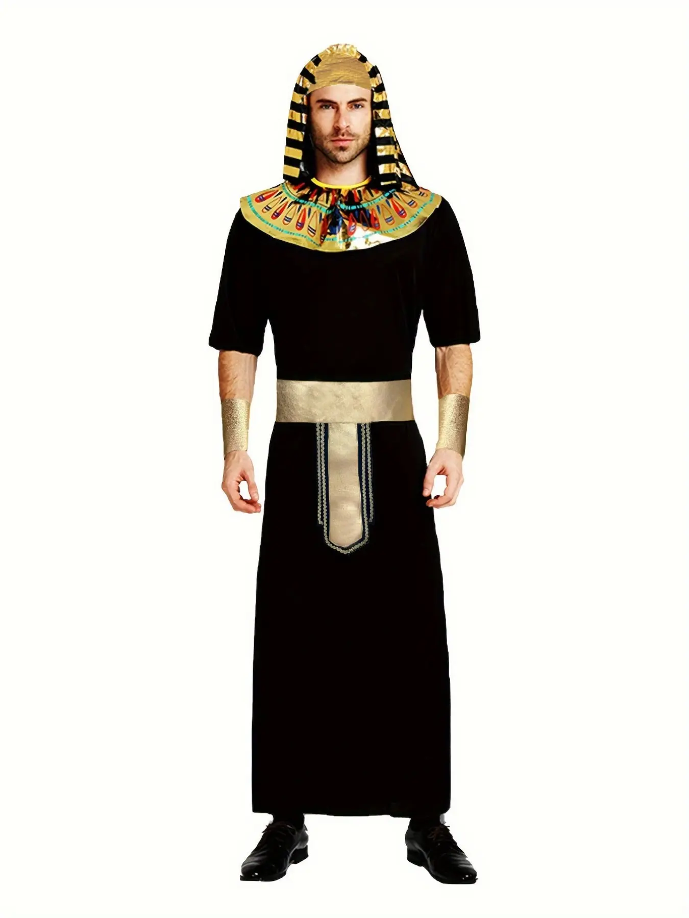 2026 Halloween Cosplay Costume Adult Male Masquerade, Ancient Roman Egyptian Pharaoh Priest Warrior, Perfect for Parties and Events