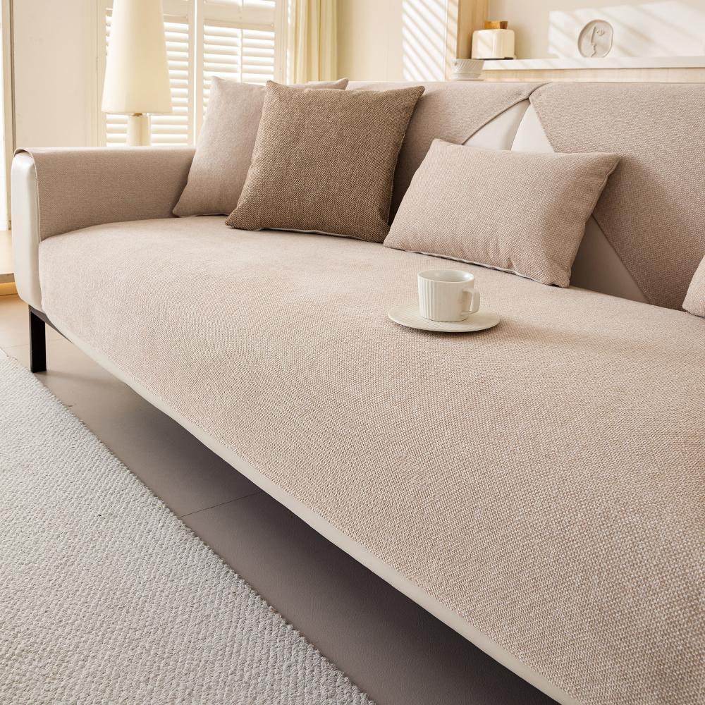 Solid Color Sofa Cover, 1 Count Modern Simple Non-slip Washable Sofa Slipcover, Sofa Protector for Home Living Room, Dustproof Sofa Cover