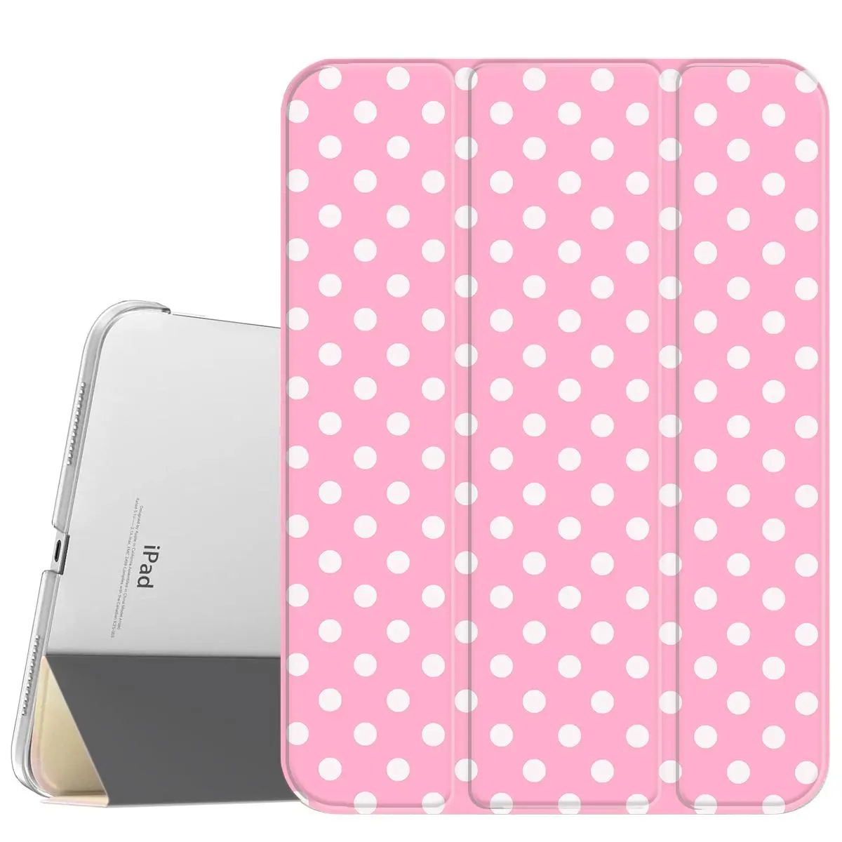 Pink Dot Case for iPad A16 2025 / iPad air 6/ iPad mini 6, Slim Stand Cover with Soft Translucent Frosted Back Pencil Slot, for Samsung Galaxy Tab S9 Tablet Cases Holder Protection, Accessories, Leather