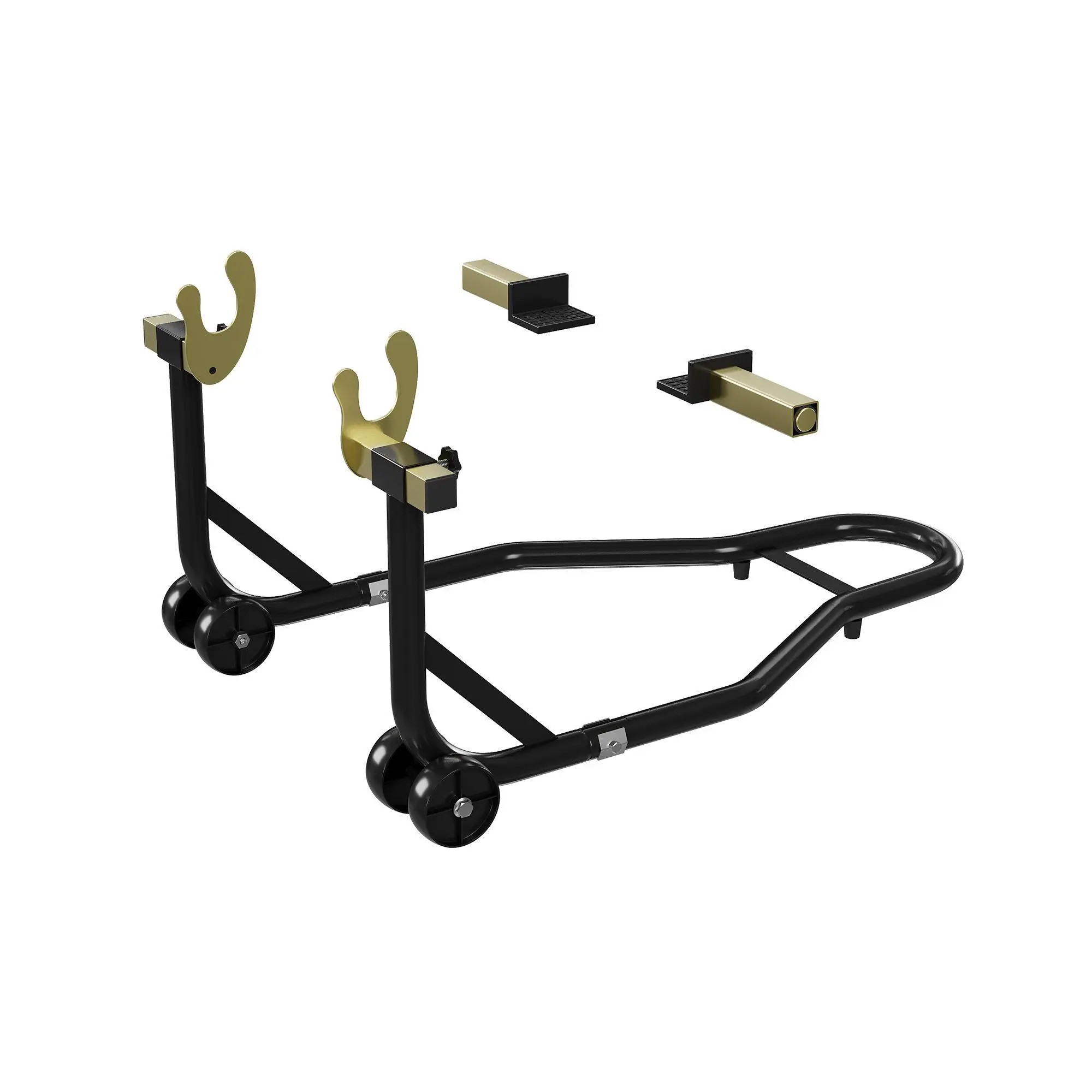 Heavy Duty Motorcycle Stand Lift Adjustable Front and Rear Wheel Lift Stand Universal Sport Bike Spool Paddock Stands Cold Rolled Steel Motorcycle Repair Maintenance Rack Track Pack for Yamaha Honda Kawasaki Harley Suzuki 900LBS