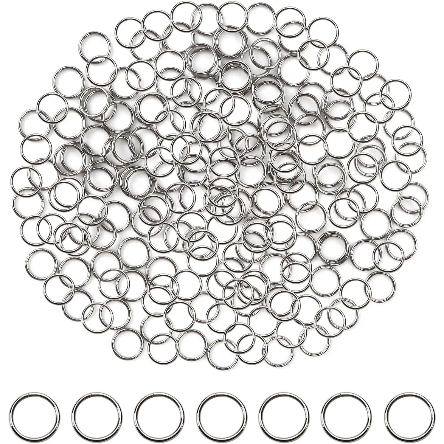200 count Stainless Steel Jump Rings 8mm Open Jump Rings Connectors for Keychains Earrings Necklace  Making