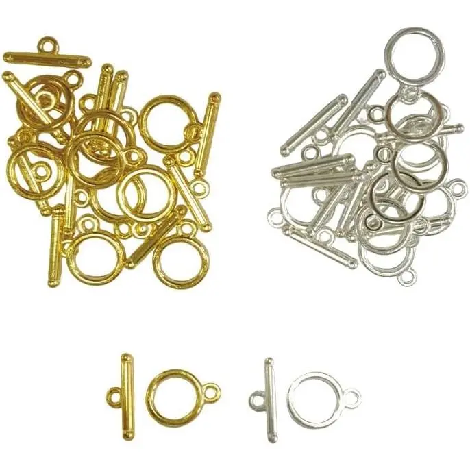20 Sets Stainless Steel Round Toggle Clasps with T-Bar for  Making – DIY Necklace & Bracelet Clasps and Closures ( and )
