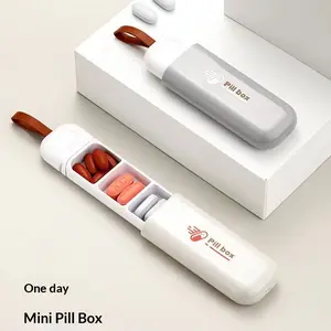 Portable mini medicine box, travel with three-point sealed moisture-proof medicine sub-packaging storage box