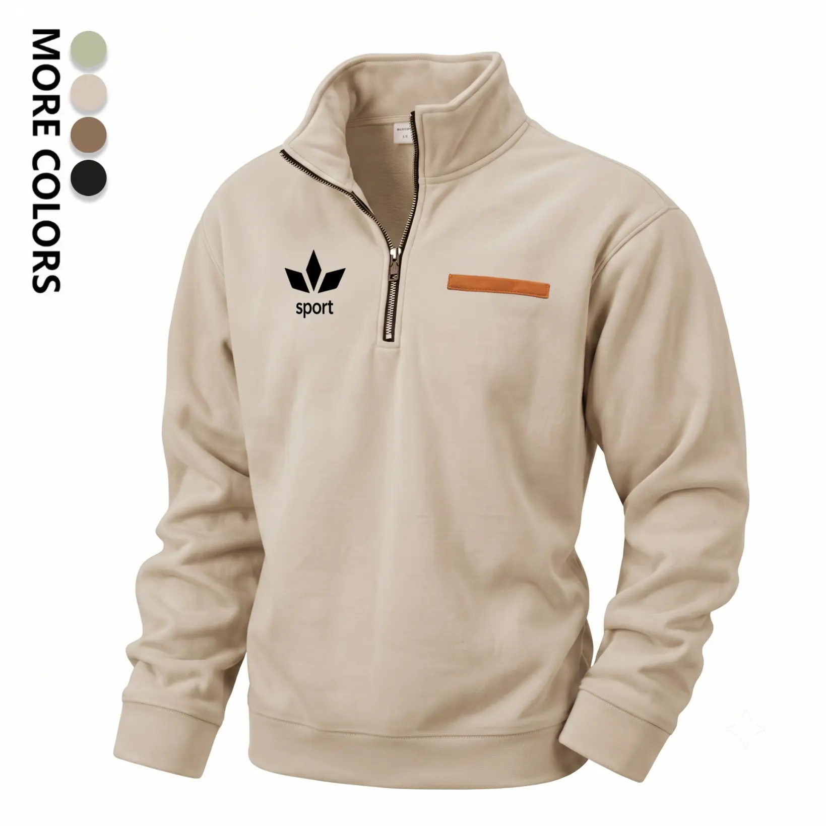 Men's Sport Graphic Quarter Zip Pullover Sweatshirt, Fleece Lined Stand Collar Long Sleeve Casual Tops, Warm Fall Winter Outdoor Sweatshirt for Daily Wear, Travel, Hiking and Streetwear