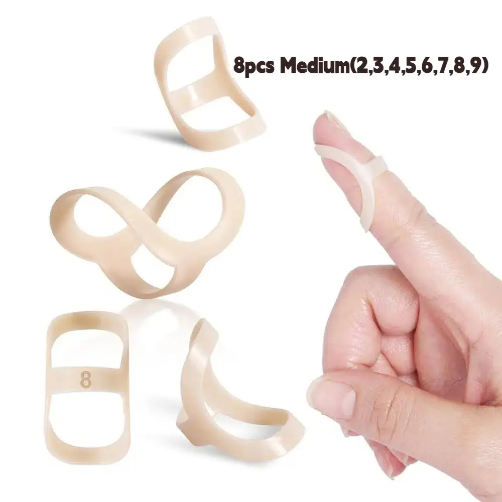 Oval Finger Splint 8 Pcs, Finger Splints for Arthritis, Mallet Finger, Trigger Finger, Hypermobility, Large Sizes 2-9, Thumb to Pinky, Thumb Brace