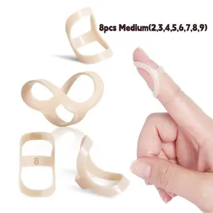 Oval Finger Splint 8 Pcs, Finger Splints for Arthritis, Mallet Finger, Trigger Finger, Hypermobility, Large Sizes 2-9, Thumb to Pinky