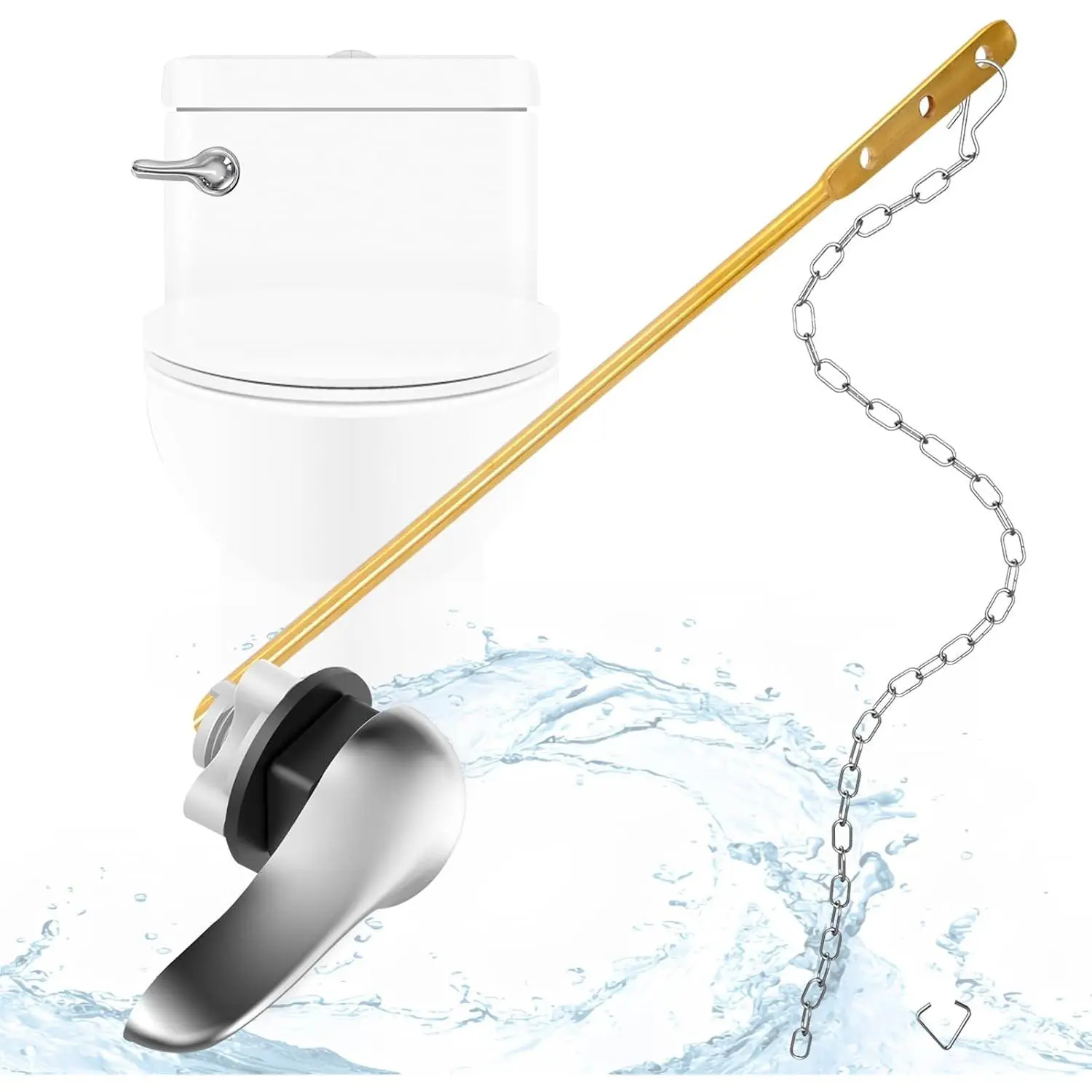 Toilet Flush Handle Kit - Zinc Alloy Lever with H2 Brass Arm, Compatible with  Standard/Mansfield Toilet