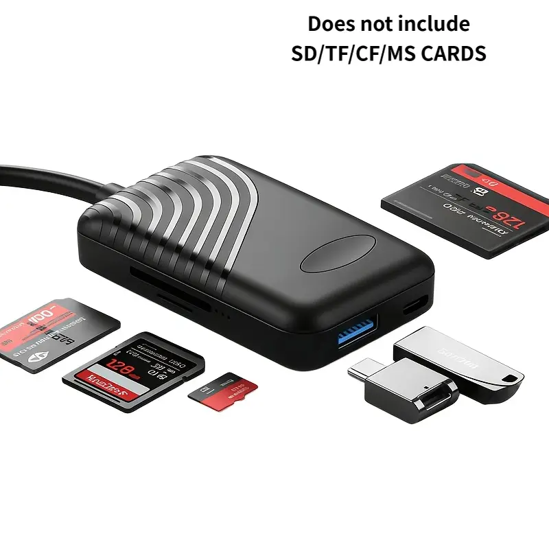 8-In-1 USB-C Card Reader Adapter, Usb3.0 High-Speed, Supports SD/TF/cf/ms, 2tb Capacity, Plug-And-Play, Multi-Device Compatible